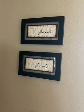 Source Unknown Black Framed 'Friends' and 'Family' Wall Art Set